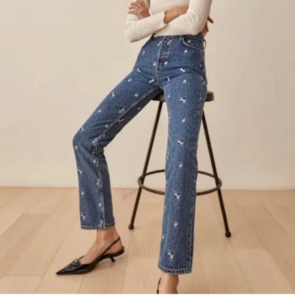Reformation Blue Straight Leg Jeans